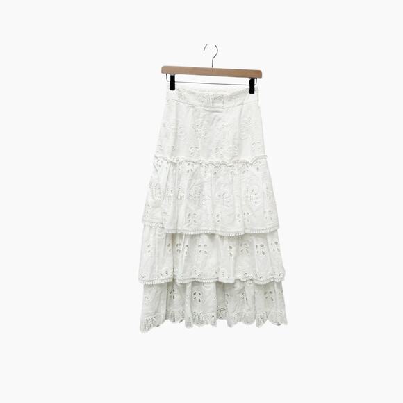 ALEXIS‎ Faustine Ruffled White Midi Skirt Women’s Size XS - Picture 11 of 11